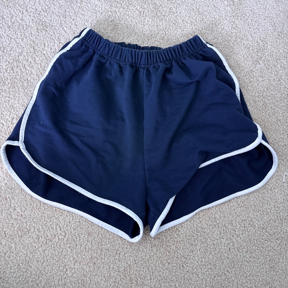 Classic Navy Women’s Athletic Shorts with White Trim